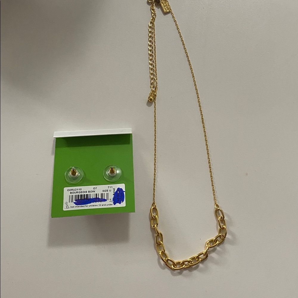 Kate Spade Gold Chain Necklace and Earrings - Picture 4 of 7